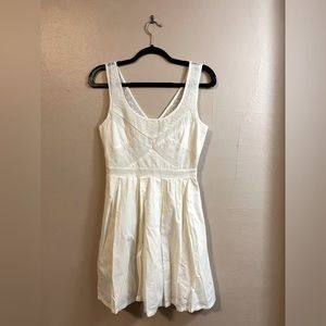 American Eagle Outfitters Off-White Eyelet Sleeveless Fit & Flare Dress 2